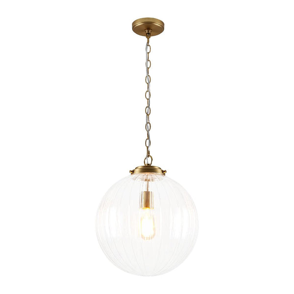 Chandelierias - Modern 1 - Light Dimmable Ribbed Glass Pendant - Pendant - Black -