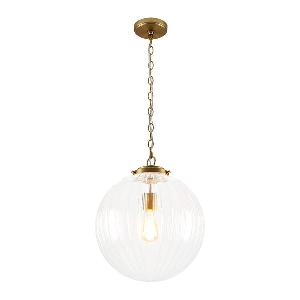 Chandelierias - Modern 1 - Light Dimmable Ribbed Glass Pendant - Pendant - Black -