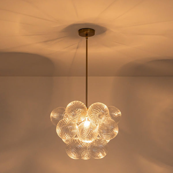 Chandelierias - Modern 1 - Light Glass Globe Cluster Bubble Chandelier - Chandeliers - Swirled Glass -
