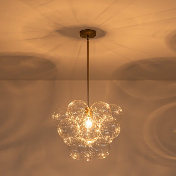 Chandelierias - Modern 1 - Light Glass Globe Cluster Bubble Chandelier - Chandeliers - Swirled Glass -