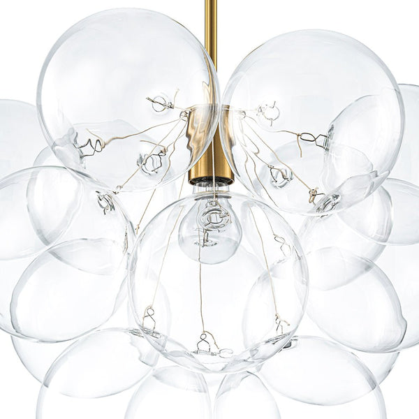 Chandelierias - Modern 1 - Light Glass Globe Cluster Bubble Chandelier - Chandeliers - Swirled Glass -