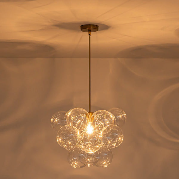 Chandelierias - Modern 1 - Light Glass Globe Cluster Bubble Chandelier - Chandeliers - Swirled Glass -