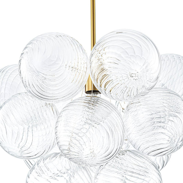 Chandelierias - Modern 1 - Light Glass Globe Cluster Bubble Chandelier - Chandeliers - Swirled Glass -