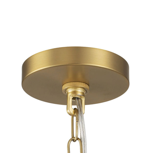 Chandelierias - Modern 1 - Light Gold Leaf Hanging Metal Barrel Pendant - Pendant - White -