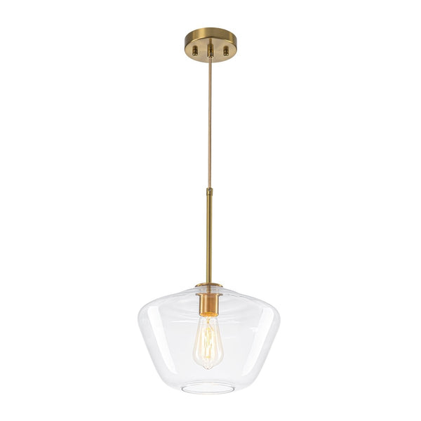 Chandelierias-Modern 1-Light Sculptural Geo Glass Pendant-Pendants-Brushed Brass-1-Pack