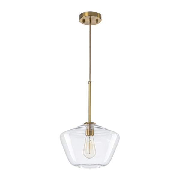 Chandelierias-Modern 1-Light Sculptural Geo Glass Pendant-Pendants-Brushed Brass-2-Pack