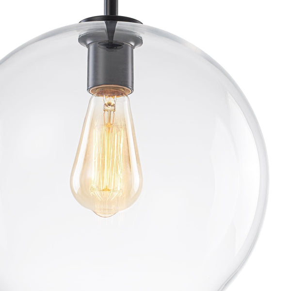 Chandelierias-Modern 1-Light Sculptural Glass Globe Pendant-Pendants-Matte Black-