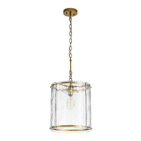 Chandelierias - Modern 1 - Light Water Glass Cylinder Single Pendant - Pendant - Gold -