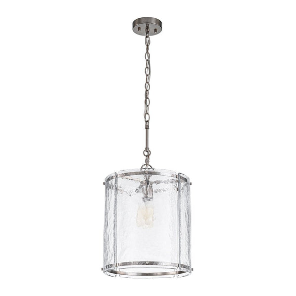 Chandelierias - Modern 1 - Light Water Glass Cylinder Single Pendant - Pendant - Gold -