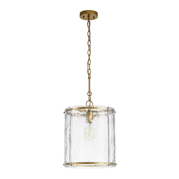Chandelierias - Modern 1 - Light Water Glass Cylinder Single Pendant - Pendant - Gold -