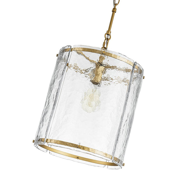 Chandelierias - Modern 1 - Light Water Glass Cylinder Single Pendant - Pendant - Gold -