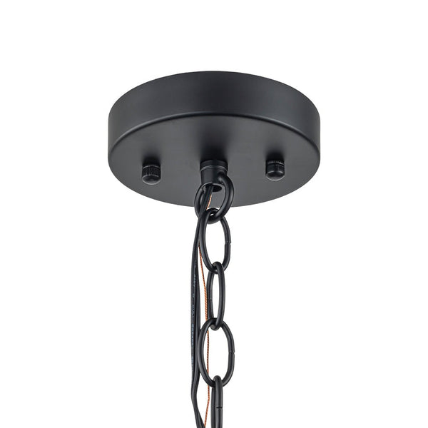 Chandelierias - Modern 1 - Light Water Rippled Glass Cylinder Single Pendant - Pendant - Black (Back - order) -