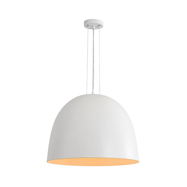 Chandelierias - Modern 1 - Light Wax Gourd Shape Half - Dome Metal Pendant - Pendant - White -