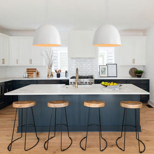 Chandelierias - Modern 1 - Light Wax Gourd Shape Half - Dome Metal Pendant - Pendant - White -