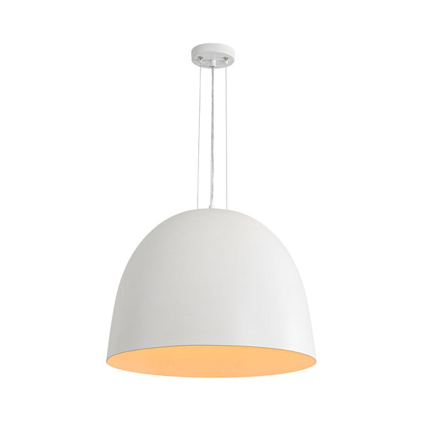 Chandelierias - Modern 1 - Light Wax Gourd Shape Half - Dome Metal Pendant - Pendant - White -