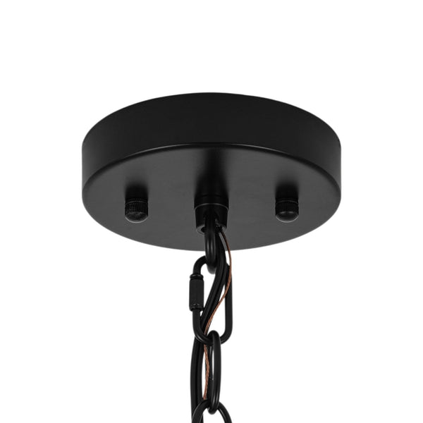 Chandelierias-Modern 1-Light White Strie Glass Cylinder Single Pendant-Pendants-Black-