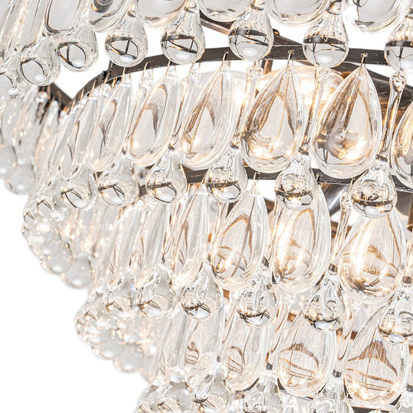 Chandelierias - Modern 11 - Light Waterfall Tiered Crystal Drops Chandelier - Chandeliers - Black -