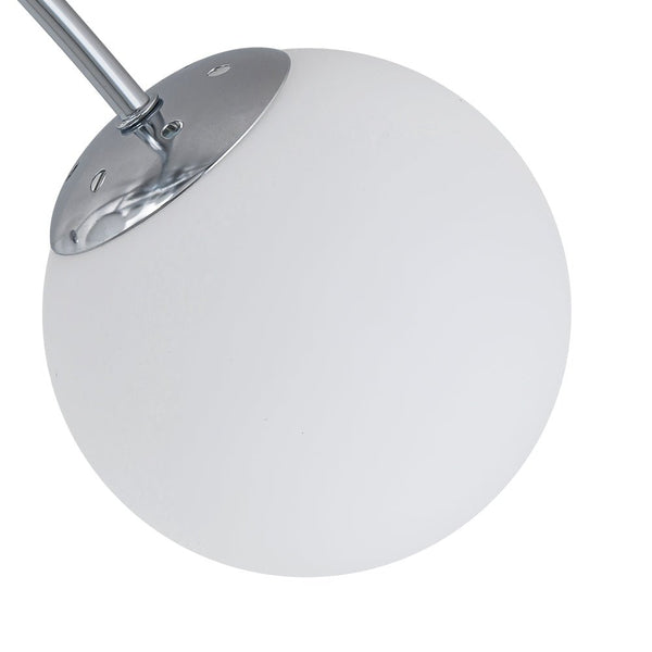 Chandelierias-Modern 12-Light Opal Glass Globe Semi-Flush Mount-Semi Flush-Chrome-12 Bulbs