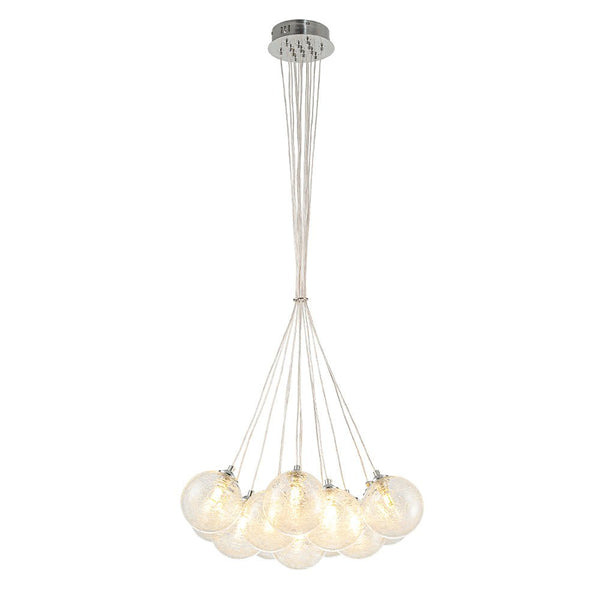 Chandelierias - Modern 13 - Light Clear Glass Globe Bubble Chandelier - Chandelier - Fiber Blown Glass -