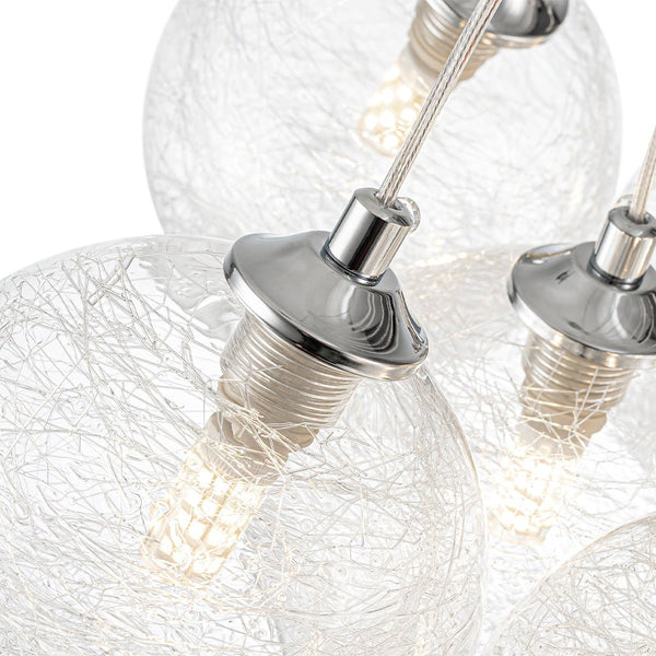 Chandelierias - Modern 13 - Light Clear Glass Globe Bubble Chandelier - Chandelier - Fiber Blown Glass -