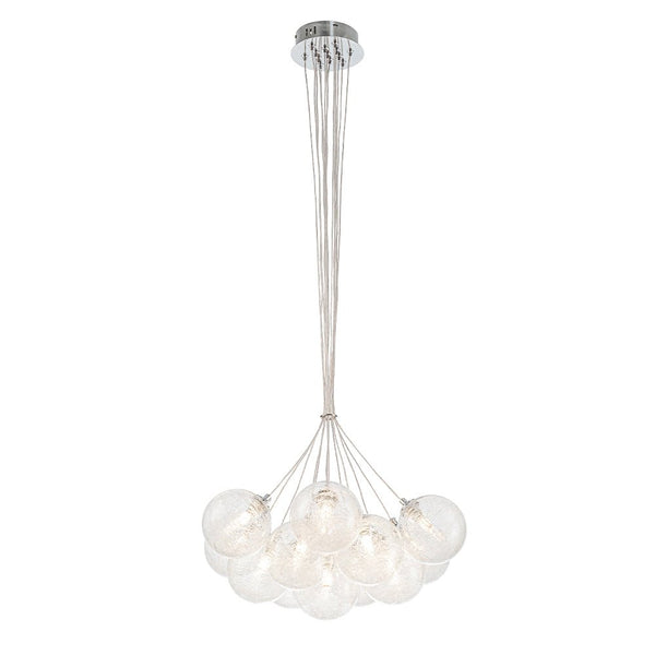 Chandelierias - Modern 13 - Light Clear Glass Globe Bubble Chandelier - Chandelier - Fiber Blown Glass -