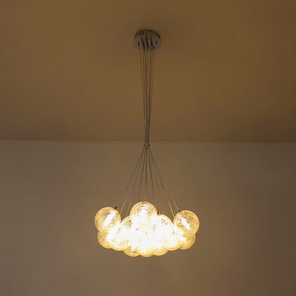 Chandelierias - Modern 13 - Light Clear Glass Globe Bubble Chandelier - Chandelier - Fiber Blown Glass -
