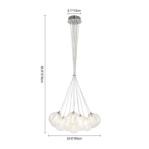 Chandelierias - Modern 13 - Light Clear Glass Globe Bubble Chandelier - Chandelier - Fiber Blown Glass -