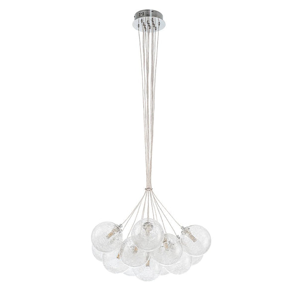 Chandelierias - Modern 13 - Light Clear Glass Globe Bubble Chandelier - Chandelier - Fiber Blown Glass -