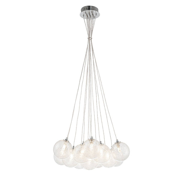 Chandelierias - Modern 13 - Light Clear Glass Globe Bubble Chandelier - Chandelier - Fiber Blown Glass -