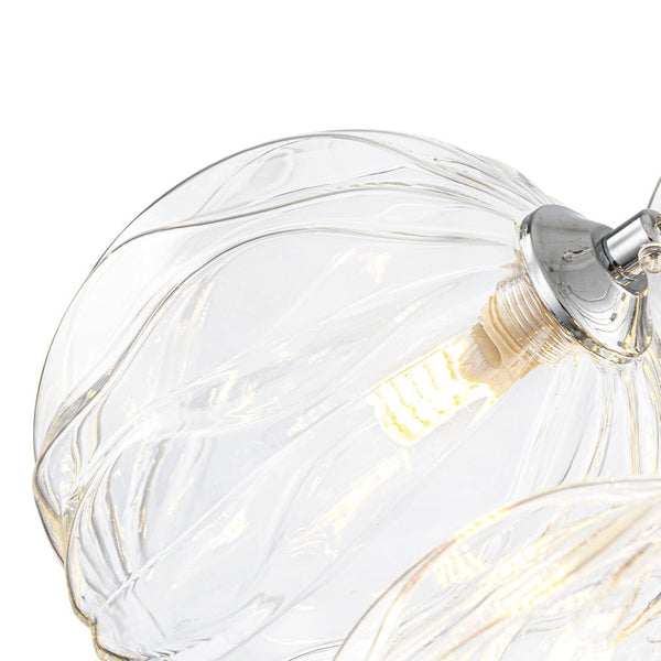 Chandelierias - Modern 13 - Light Clear Glass Globe Bubble Chandelier - Chandelier - Petal Texture Glass -