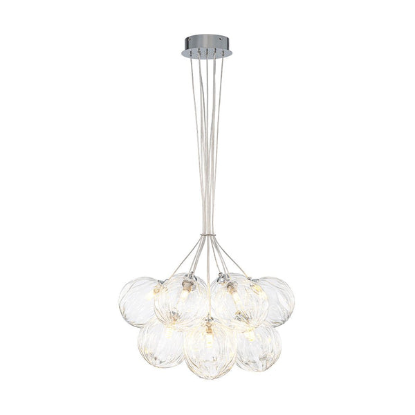 Chandelierias - Modern 13 - Light Clear Glass Globe Bubble Chandelier - Chandelier - Petal Texture Glass -