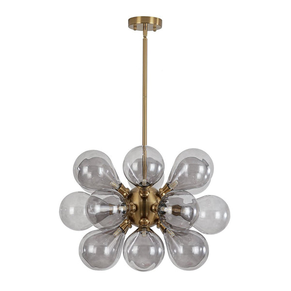 Chandelierias - Modern 18 - Light Hand Blown Glass Cluster Chandelier - Chandelier - Gray Bubbles -