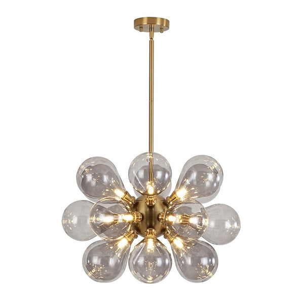 Chandelierias - Modern 18 - Light Hand Blown Glass Cluster Chandelier - Chandelier - Gray Bubbles -