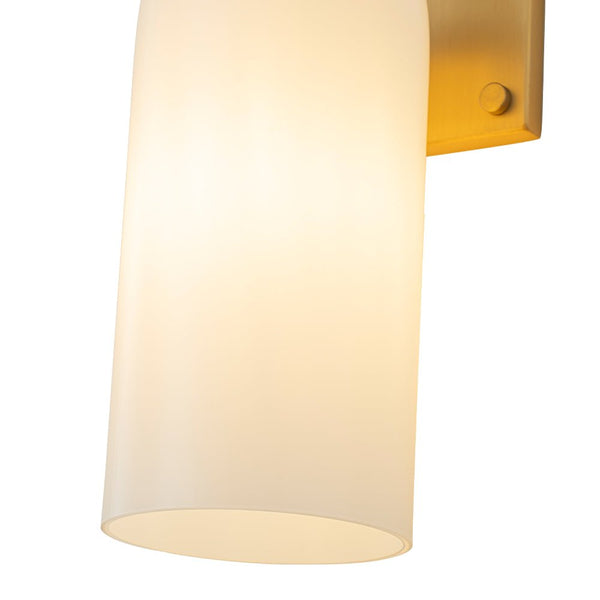 Chandelierias - Modern 2 - Light Cylinder Opal White Glass Wall Sconce - Chandeliers - Matte Black -