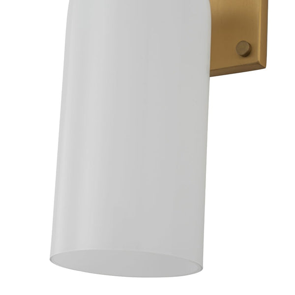 Chandelierias - Modern 2 - Light Cylinder Opal White Glass Wall Sconce - Chandeliers - Matte Black -
