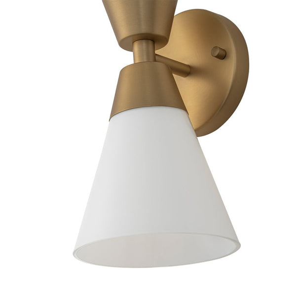 Chandelierias - Modern 2 - Light Double Cone Opal Glass Wall Sconce - Wall Light - Black -