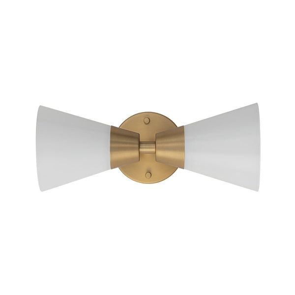 Chandelierias - Modern 2 - Light Double Cone Opal Glass Wall Sconce - Wall Light - Black -