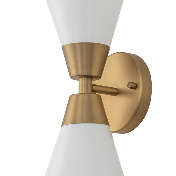 Chandelierias - Modern 2 - Light Double Cone Opal Glass Wall Sconce - Wall Light - Black -