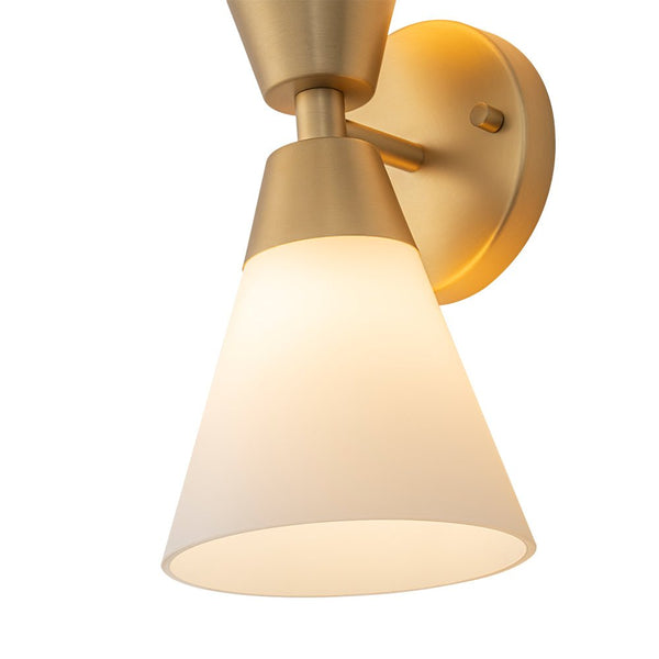 Chandelierias - Modern 2 - Light Double Cone Opal Glass Wall Sconce - Wall Light - Black -