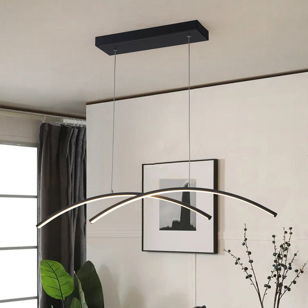 Chandelierias - Modern 2 - Light Minimalist Arc Dimmable LED Pendant - Pendant - Matte Black -