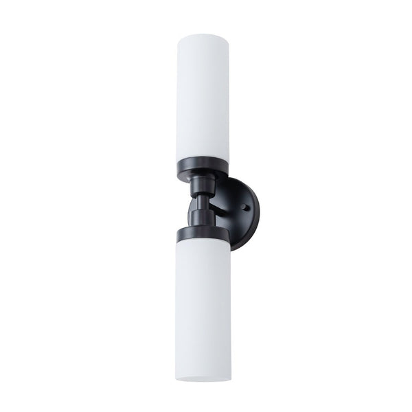 Chandelierias - Modern 2 - Light Opal Glass Linear Vanity Light - Wall Light - Black -