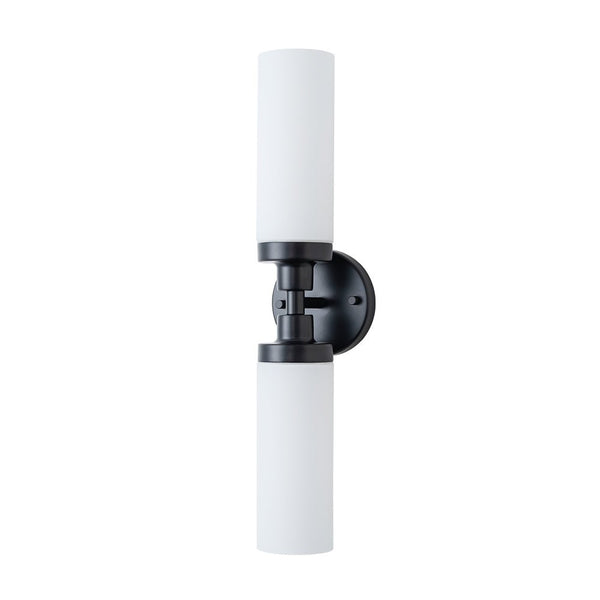 Chandelierias - Modern 2 - Light Opal Glass Linear Vanity Light - Wall Light - Black -