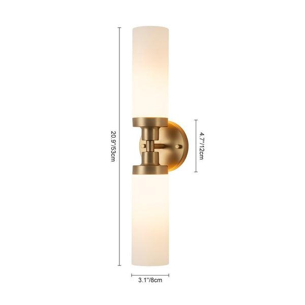 Chandelierias - Modern 2 - Light Opal Glass Linear Vanity Light - Wall Light - Black -