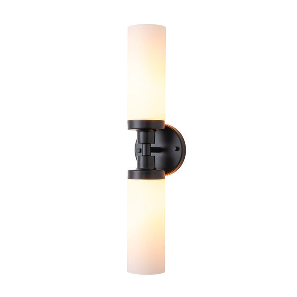 Chandelierias - Modern 2 - Light Opal Glass Linear Vanity Light - Wall Light - Black -