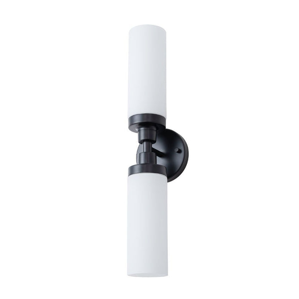 Chandelierias - Modern 2 - Light Opal Glass Linear Vanity Light - Wall Light - Black -