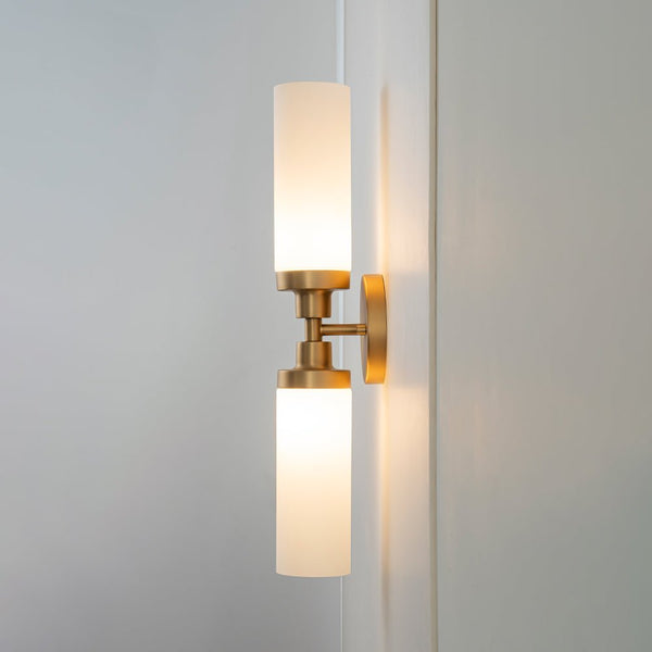 Chandelierias - Modern 2 - Light Opal Glass Linear Vanity Light - Wall Light - Black -