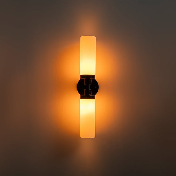Chandelierias - Modern 2 - Light Opal Glass Linear Vanity Light - Wall Light - Black -