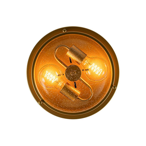 Chandelierias - Modern 2 - Light Seedy Bowl Glass Flush Mount - Flush Mount - Gold -