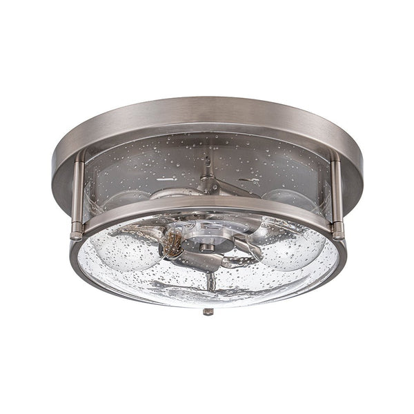 Chandelierias - Modern 2 - Light Seedy Bowl Glass Flush Mount - Flush Mount - Nickel -