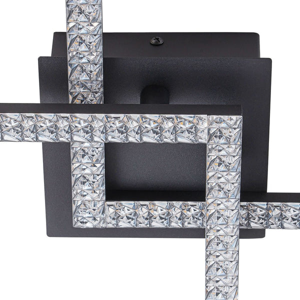 Chandelierias - Modern 2 - Light Square Cross Loop LED Semi - Flush Mount Ceiling Light - Semi Flush - Matte Black -